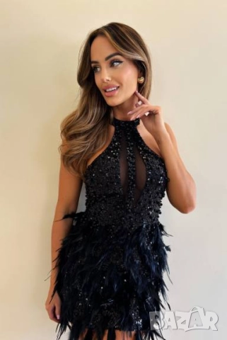 рокля с пера и перли 