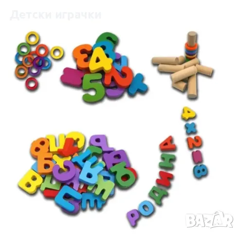 Дървена Монтесори образователна игра 7в1, снимка 2 - Образователни игри - 48658173