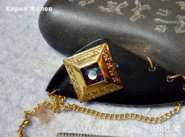 Стара РЕТРО АР НУВО СТИЛ ПОЗЛАТЕНА СКЪПОЦЕННА БРОШКА от РОГ РЪЧНА МАЙСТОРСКА ИЗРАБОТКА 39263, снимка 3 - Антикварни и старинни предмети - 48818833