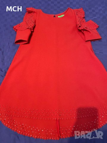 Дамска червена рокля, снимка 2 - Рокли - 42749077