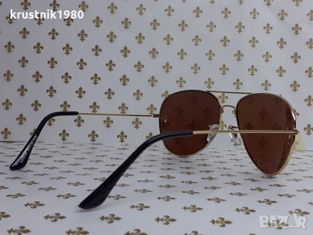 Р 15  Унисекс слънчеви очила 3026 златиста рамка кафяви стъкла , снимка 3 - Слънчеви и диоптрични очила - 35214492