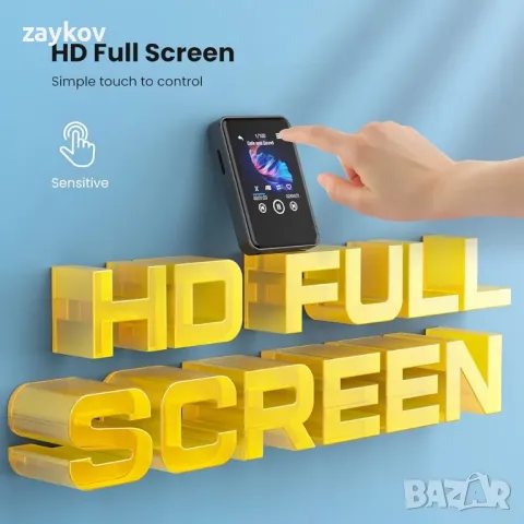 64GB Bluetooth 5.2 MP3 плейър с 2,4-инчов пълен сензорен екран, снимка 2 - MP3 и MP4 плеъри - 47972754