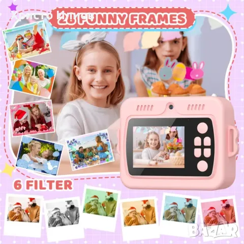 Детска камера с функция за печат Детски фотоапарат с дисплей за моментни снимки, снимка 8 - Други - 49857628