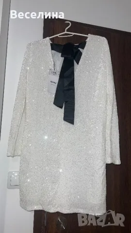 С ЕТИКЕТ- ефектна рокля с пайети, снимка 4 - Рокли - 49774345