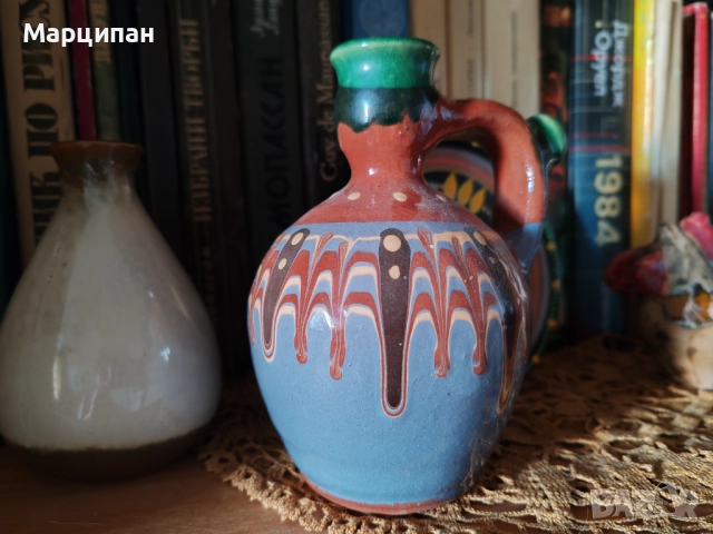 Малка стомна и чинийка, снимка 2 - Антикварни и старинни предмети - 51518389