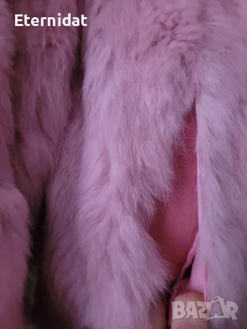 Розово късо палтенце естествен косъм , снимка 11 - Палта, манта - 49169552