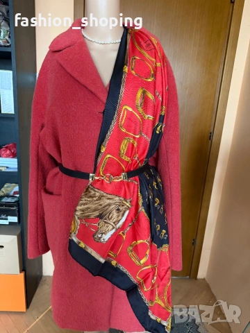 Палто Weekend Max Mara, цвят корал, размер 46 IT, снимка 15 - Палта, манта - 39359810