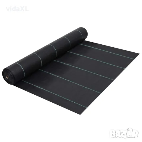 vidaXL Мрежа за мулчиране, матово черна, 1x100 м, PP