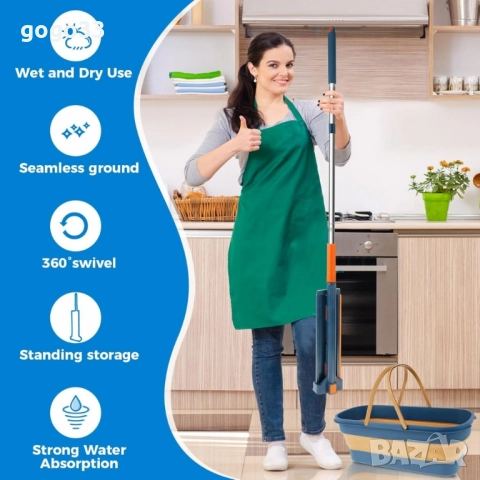 моп със сгъваема кофа , снимка 2 - Други стоки за дома - 51466123