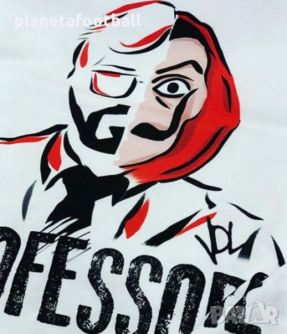 Уникална Тениска Il Professore! Мъжка тениска на Професора от La casa de papel!, снимка 2 - Тениски - 30144242