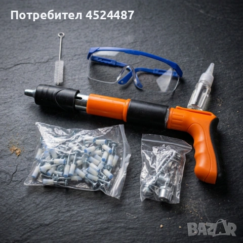 Професионален пистолет за забиване на пирони + 50 броя пирона, снимка 3 - Други инструменти - 54091685