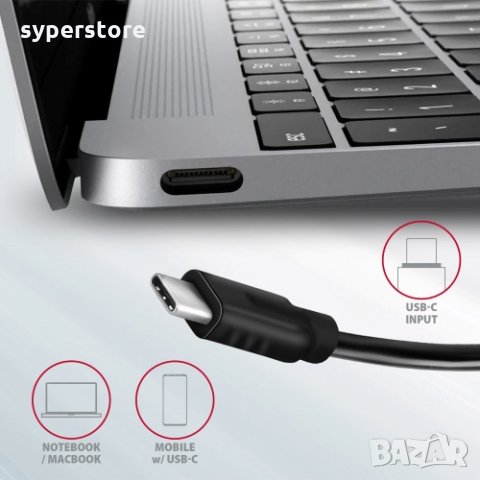 USB Хъб Type C USB3.2 Axagon HMC-4G2 - 2 USB Type C Порта и 2 USB3.0/2.0 Метален Разклонител, снимка 3 - Кабели и адаптери - 31895469