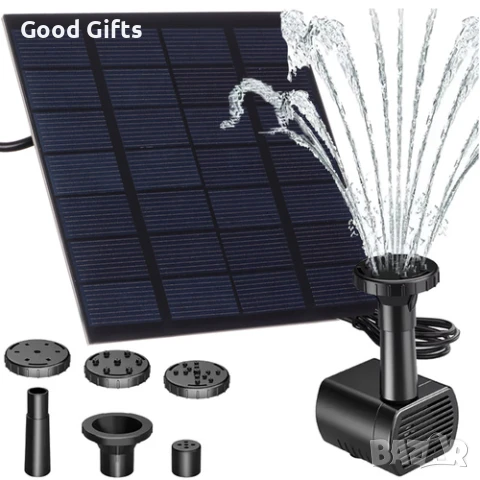 Соларен градински фонтан с филтър помпа