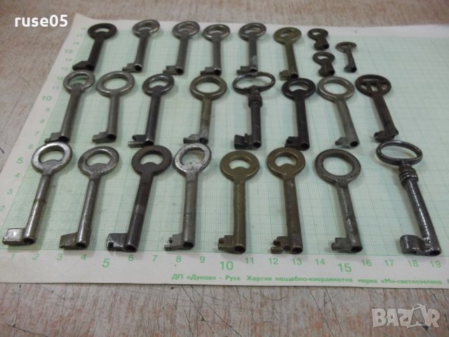 Лот от 25 бр. стари ключа с кухо тяло, снимка 9 - Други ценни предмети - 29777435