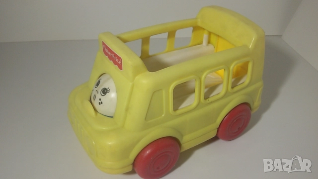 Fisher Price school bus 1112 училищен автобус бус Roll-A-Round ретро играчка, снимка 2 - Колекции - 51503009