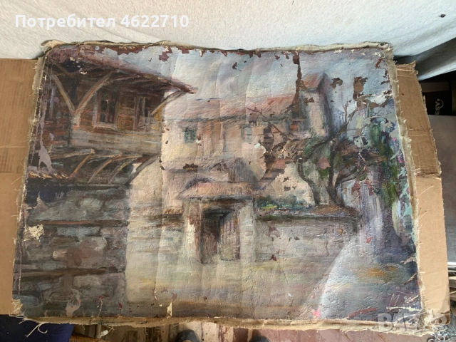 картина Пейзаж от село къщи, снимка 2 - Картини - 52150654