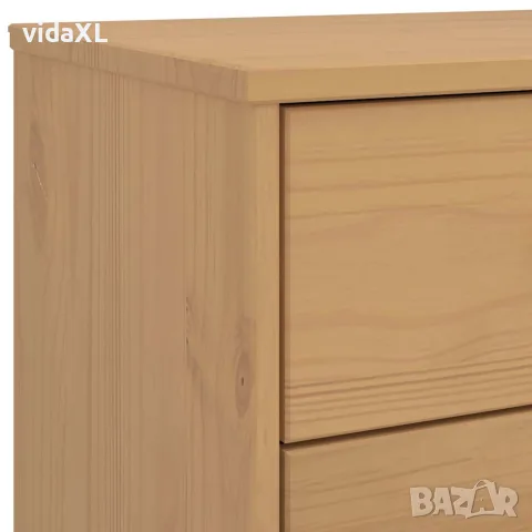 vidaXL Шкаф с чекмеджета OLDEN, кафяво, борово дърво масив, снимка 10 - Скринове - 56147303