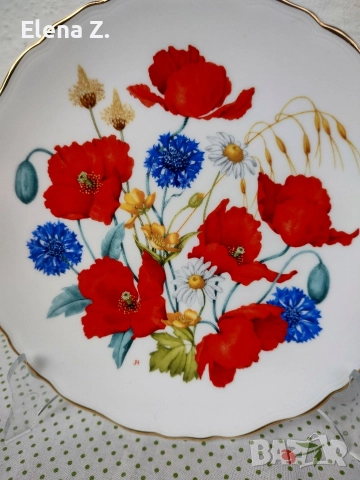 Красиви декоративни чинии с макове, снимка 4 - Декорация за дома - 52917477
