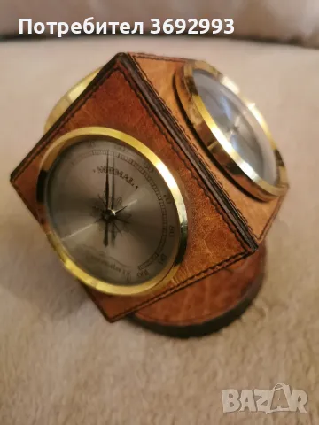  Caracciola W. Немски настолен барометър, влагометър и термометър , снимка 3 - Колекции - 49259384