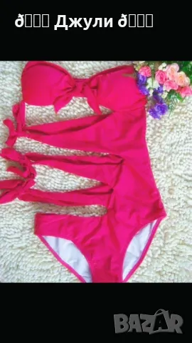 Ефектен розов бански с подплънки 🩷, снимка 6 - Бански костюми - 49751112