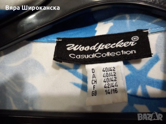 Риза с къдри на сини цветя. Размер М. , снимка 3 - Ризи - 40521811