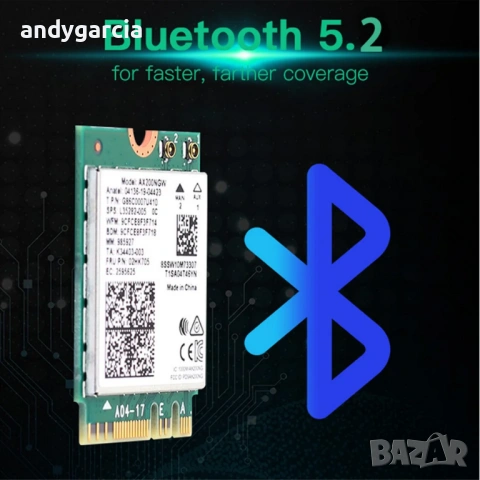 Intel Dual Band Wireless-AX200NGW WLAN/Wi-Fi 6 M.2 2230 2.4GHz/5GHz Bluetooth 5.1 M.2/AE-Key 802.11, снимка 2 - Други - 53901293