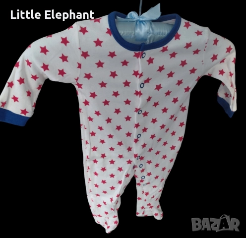 Цяла пижамка ромпър за 3-6 месе момченце звездички средни червени,колекция"Stars",Англия/нова