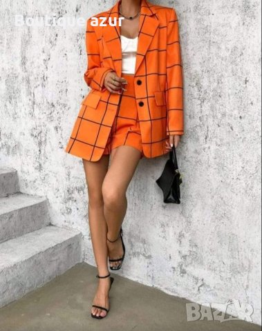 елегантен дамски комплект сако и панталонки , снимка 3 - Комплекти - 44195588