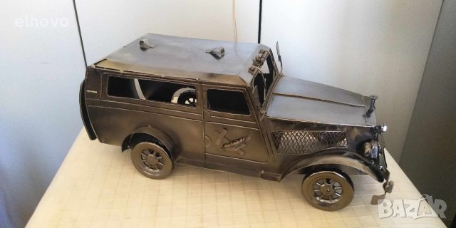 Ръчно изработена метална количка, снимка 3 - Антикварни и старинни предмети - 42778050