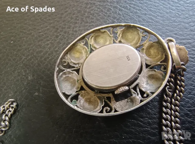 Красиво Сребърно Дамско Колие Часовник , снимка 7 - Колиета, медальони, синджири - 50093179