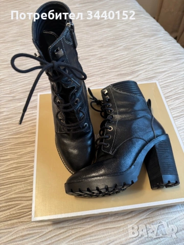 Дамски кожени боти Michael Kors №36 – черни, като нови, снимка 3 - Дамски боти - 54012710
