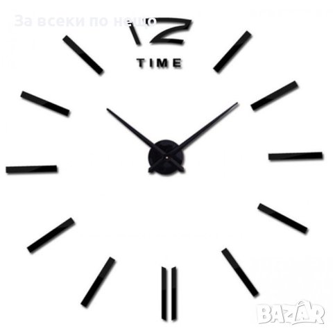 3D Стенен светещ модерен часовник - BLACK, Home Decor Clock 3D, DC-162, снимка 3 - Декорация за дома - 44264640