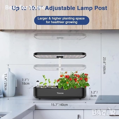 Yoocaa 12-Pod хидропонна система за кухненска градина, снимка 2 - Други стоки за дома - 52431046