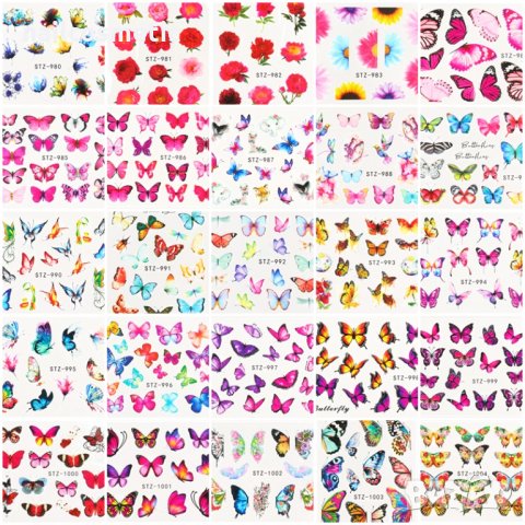 Цветни ваденки цветя за маникюр