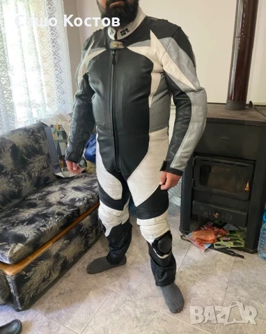 Цял кожен мото екип с гърбица размер XL