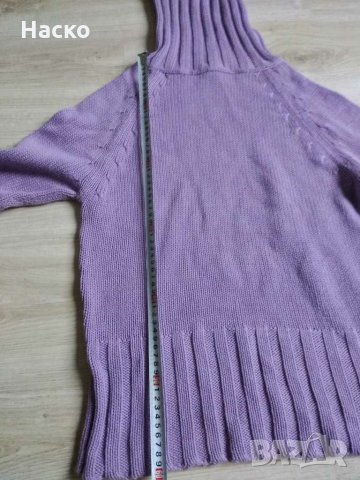 Лилав пуловер с поло на terranova , l size, снимка 3 - Блузи с дълъг ръкав и пуловери - 31177086