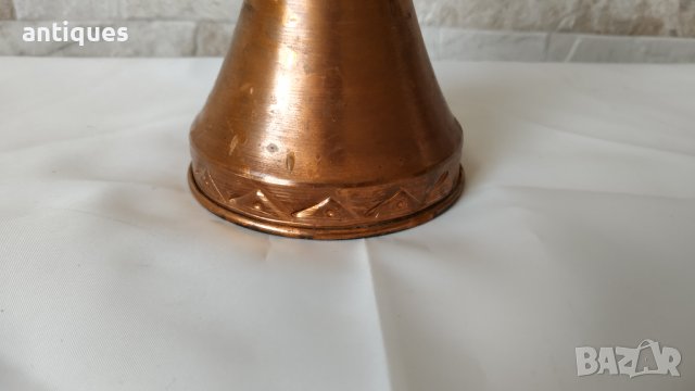 Стар меден свещник - 15 см - Made in Germany, снимка 3 - Антикварни и старинни предмети - 36594054