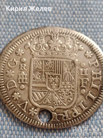 Сребърна монета 2 реала 1723г. Филип пети Сеговия Испания 28827
