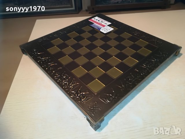 мед/месинг-жестока дъска за шах-внос швеицария 39х39х3см, снимка 6 - Колекции - 29146455