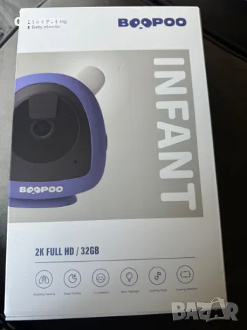 BOOPOO Smart Baby Monitor 2K, нощно виждане,откриване на плач,2.4/5GHz, снимка 9 - Бебефони - 47509251