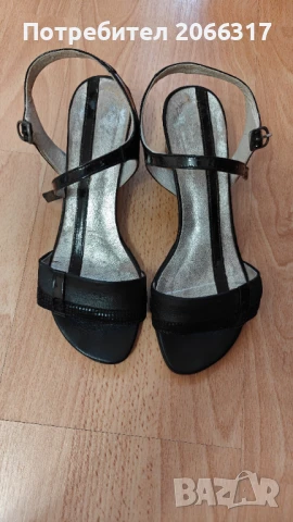 Дамски сандали от естествена кожа, черни, снимка 1
