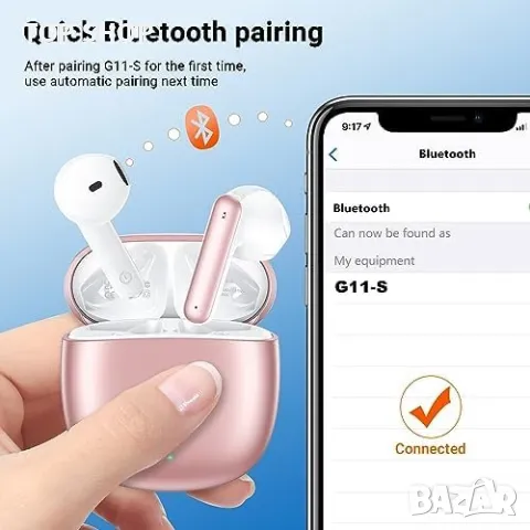 Нови Безжични Bluetooth 5.3 слушалки водоустойчиви за iOS Android, снимка 3 - Bluetooth тонколони - 49444832