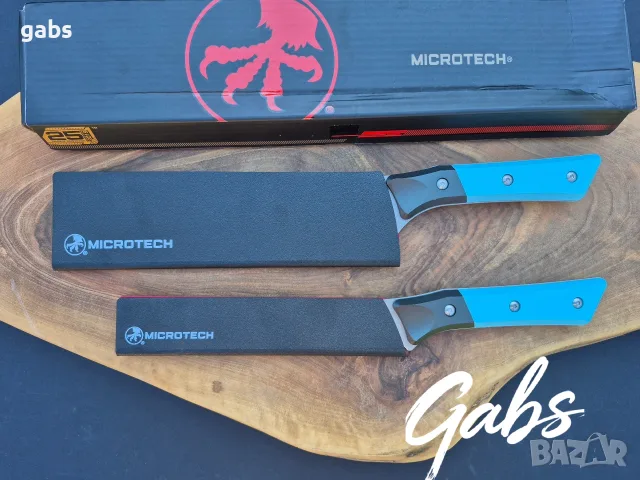 Нож с фиксирано острие Microtech Santoku 3100B/3200B ,Bohler M390 фултанг, снимка 11 - Ножове - 56209525