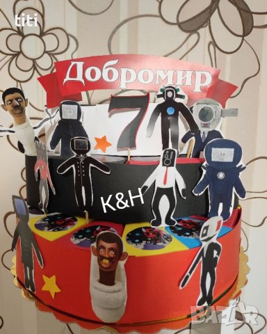 Картонена торта Skibidi toilet, снимка 1