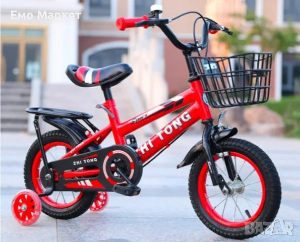 Детски велосипед с кош, помощни колела и два вида спирачки, снимка 12 - Велосипеди - 49771762