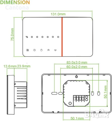 Wi Fi термостат за интелигентно отопление на дома, смарт контрол, Alexa, Google Home, Dry Contact, снимка 9 - Друга електроника - 40250633