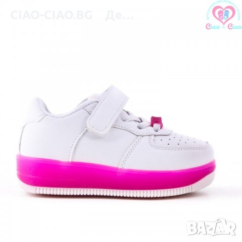 №30-№35, Маратонки за момиче ROCK & JOY, бели с розова подметка