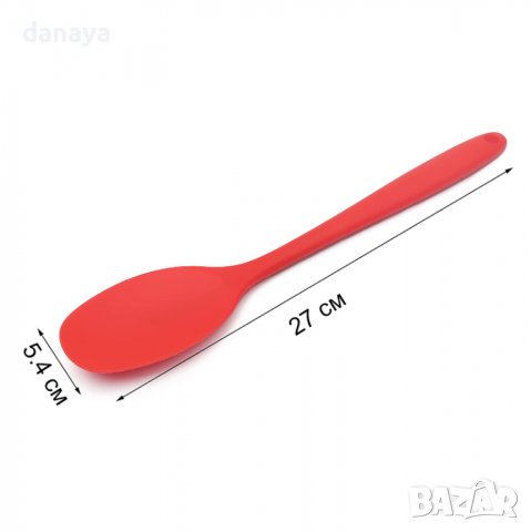 3493 Кухненска силиконова лъжица за готвене, 27 см, снимка 6 - Прибори за хранене, готвене и сервиране - 39545317
