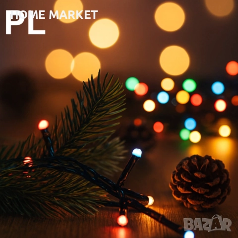 LED гирлянд 8 м – 100 лампички Описание:  Тези коледни лампички с дължина 8 метра и общо 100 LED , снимка 3 - Декорация за дома - 52672210