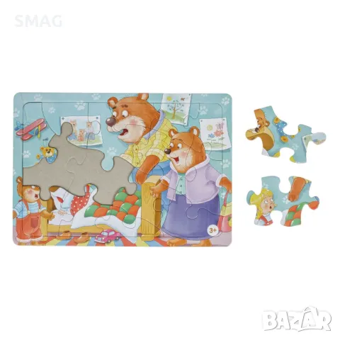 Пъзел със Златокоска и мечки (15 части) S_1227141, снимка 2 - Игри и пъзели - 49027866
